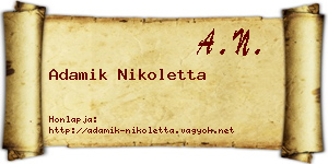 Adamik Nikoletta névjegykártya