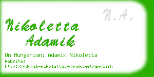 nikoletta adamik business card